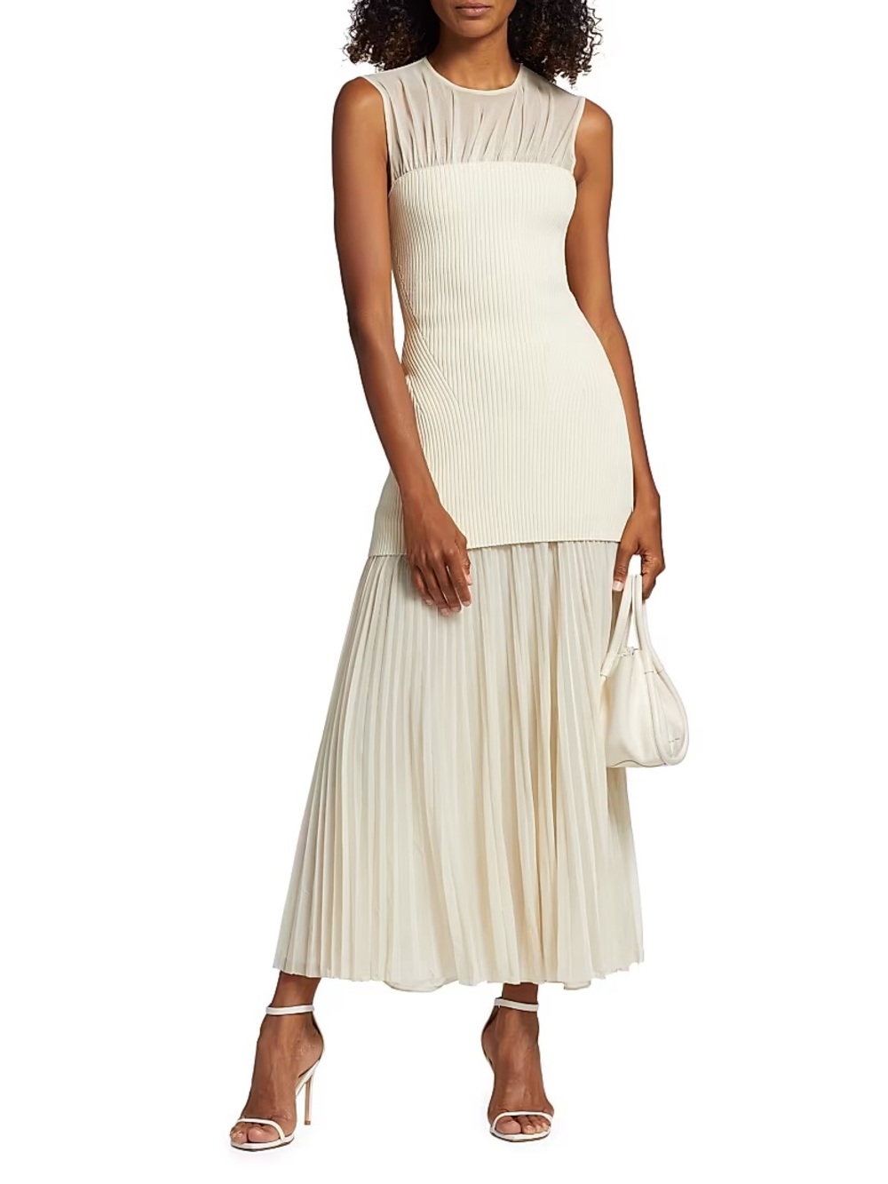 Proenza Schouler Cream Draped Knit Dress - Picture 6 of 13